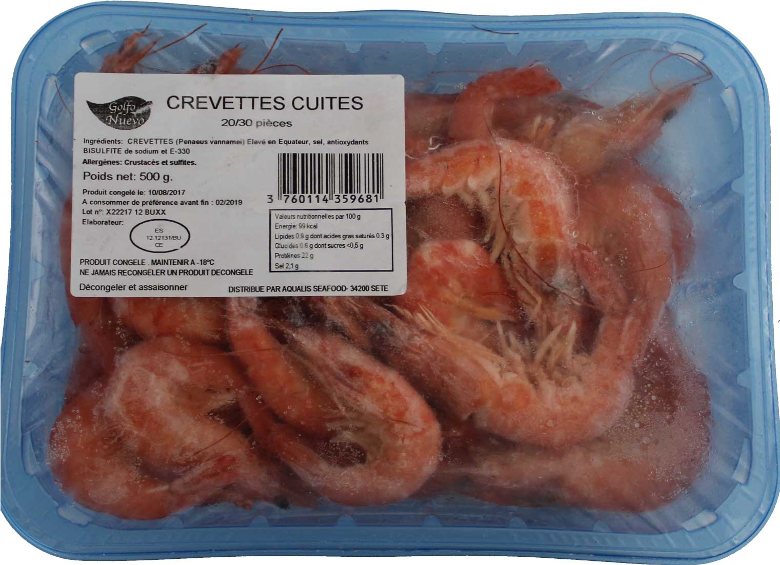 crevettes  crues 